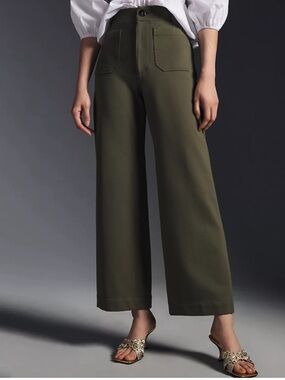 Anthropologie Maeve The Colette Pants In Army Green Size 33 Tall